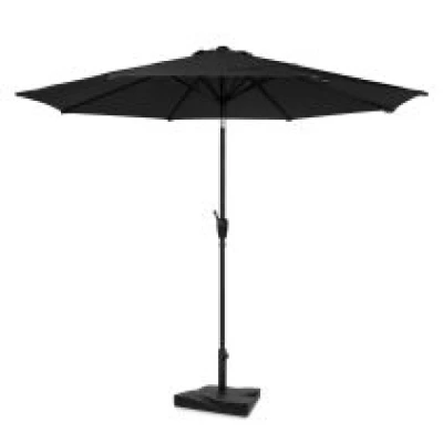 VONROC Parasol Recanati Ø300cm –  Premium stokparasol – antraciet/zwart | Incl. parasolvoet