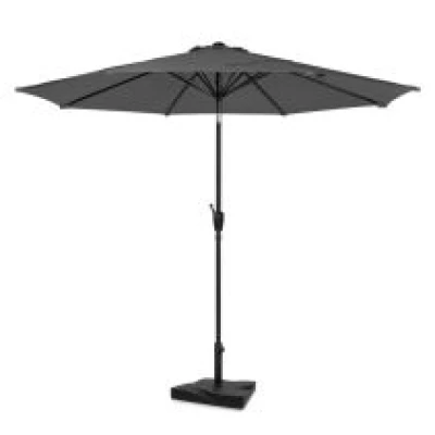 VONROC Parasol Recanati Ø300cm –  Premium stokparasol – grijs | Incl. parasolvoet