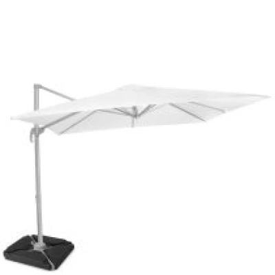 VONROC Zweefparasol Pisogne 300x300cm – Premium parasol - Wit | Incl. 4 vulbare tegels