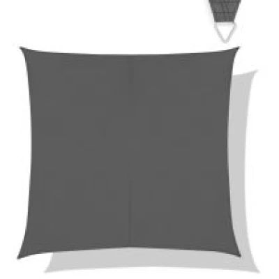 VONROC Schaduwdoek Vierkant - Premium – 360x360 cm – Waterafstotend | Grijs